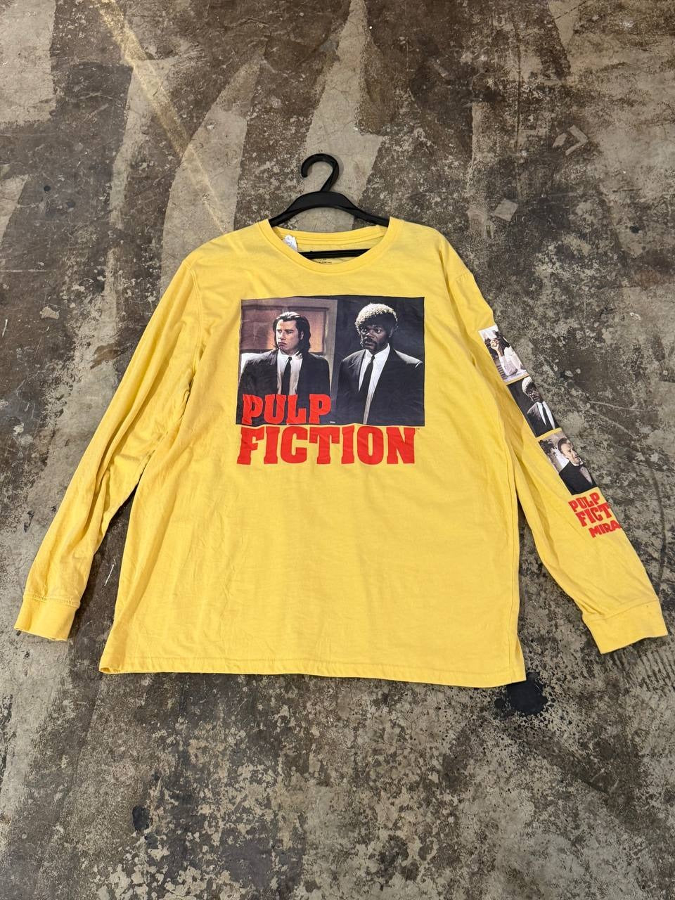 Pulp Fiction Graphic Long Sleeve T-Shirt Yellow XL