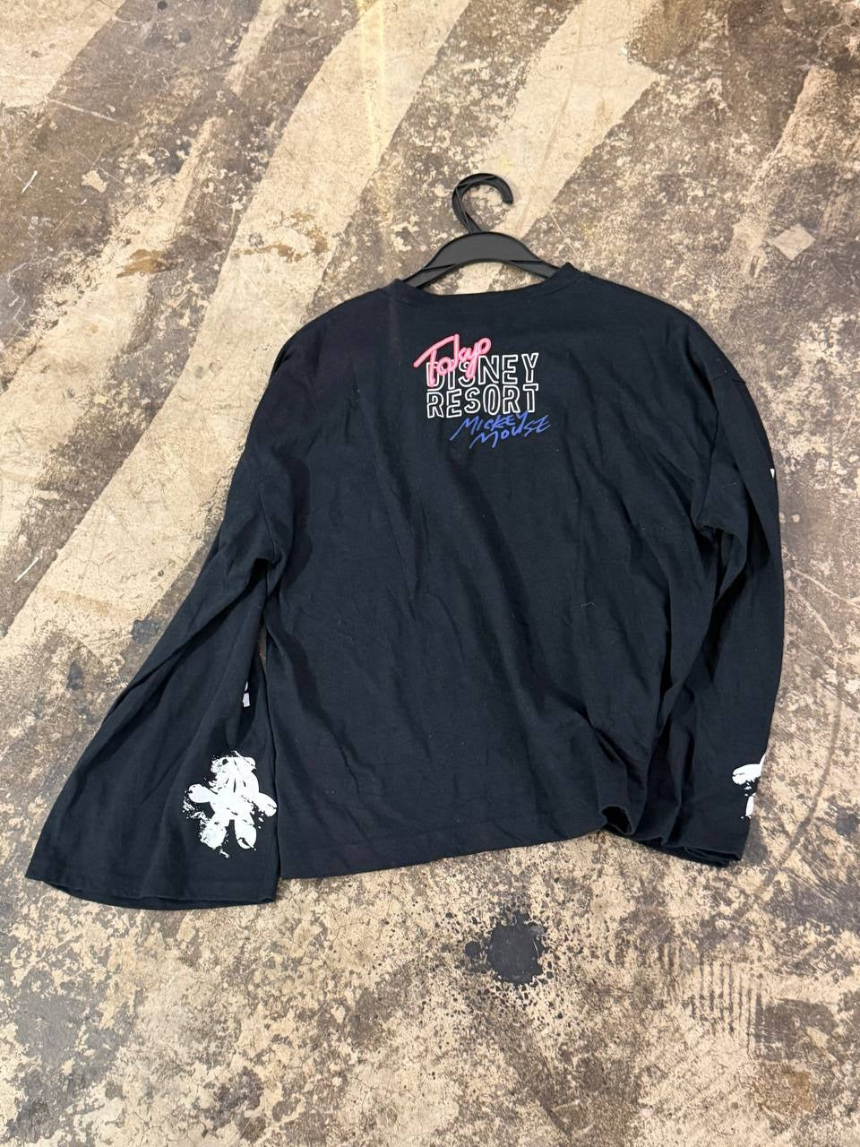 Disney Long Sleeve T-Shirt Mickey Mouse Graphic Black M