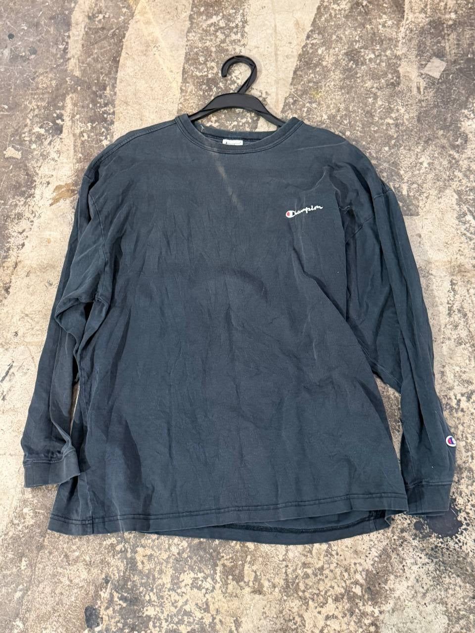 Champion long sleeve t-shirt logo black XL