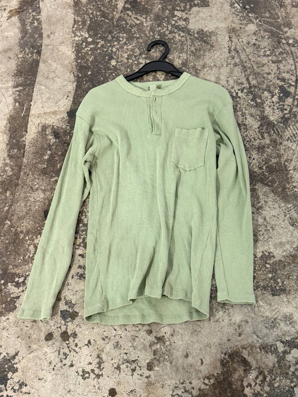 Uniqlo long sleeve shirt ribbed style light green M