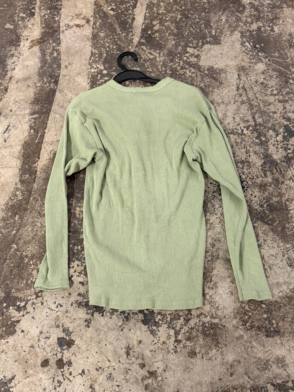 Uniqlo long sleeve shirt ribbed style light green M