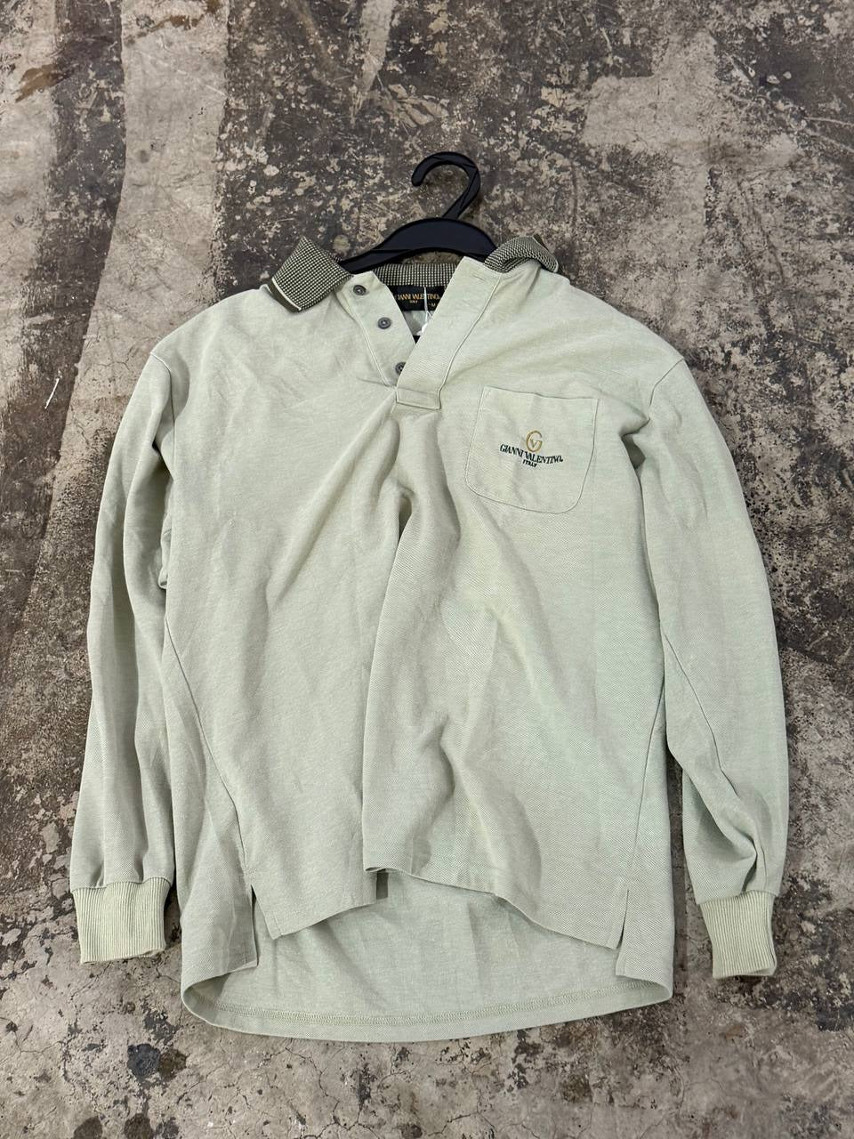 Gianni Valentino long sleeve polo shirt beige M