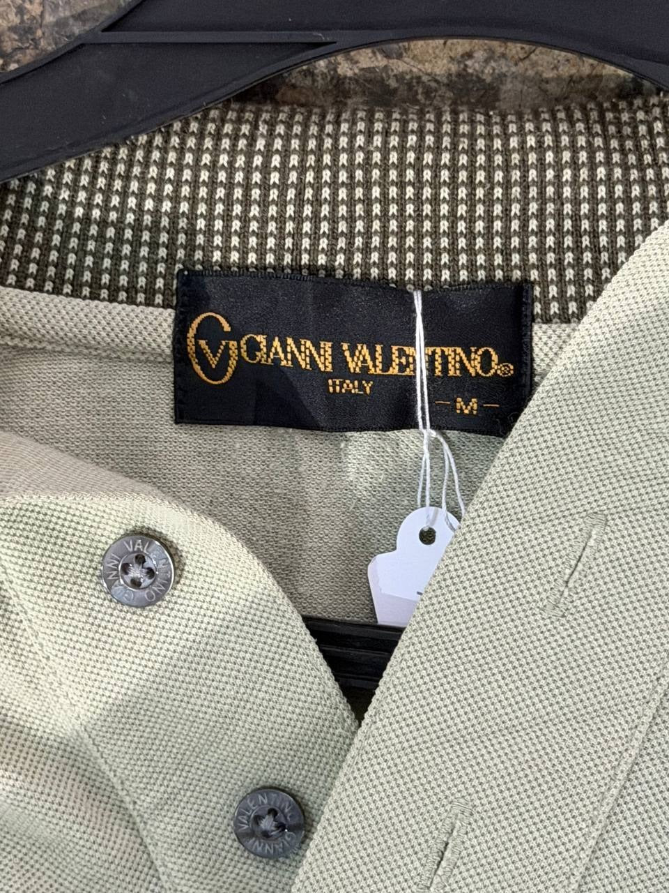 Gianni Valentino long sleeve polo shirt beige M