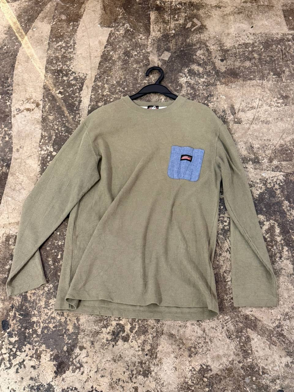 Dickies Long Sleeve Shirt Waffle Knit Olive Green XL