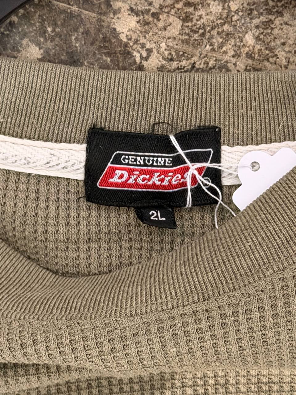 Dickies Long Sleeve Shirt Waffle Knit Olive Green XL
