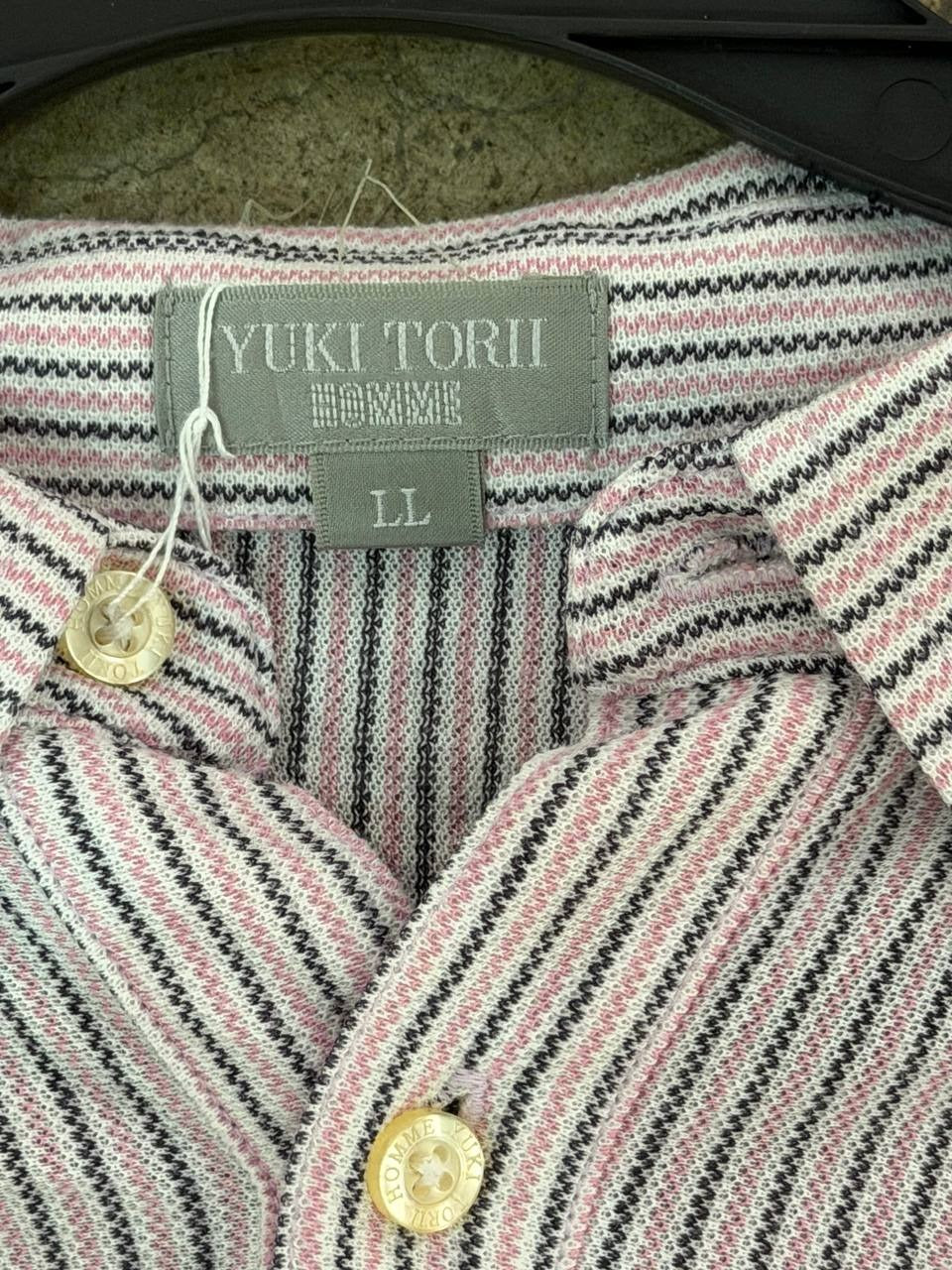 Yuki Torii button up shirt striped red and white XL