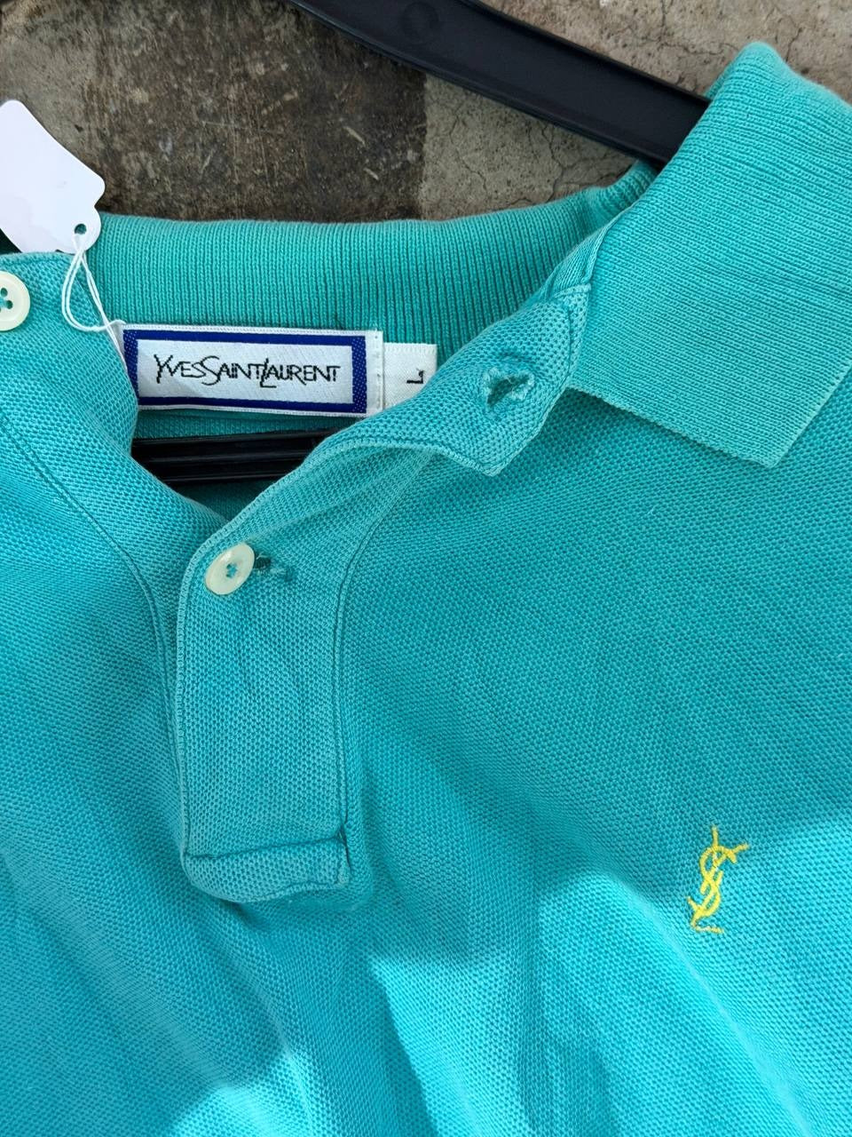 Yves Saint Laurent polo shirt aqua blue L