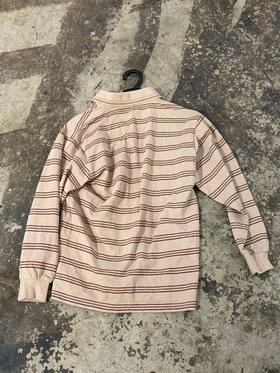 Gianni Valentino long sleeve polo striped beige S