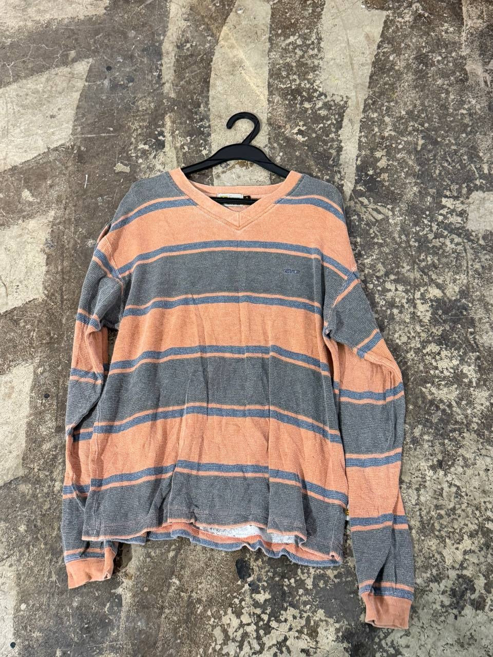 George Thomas Hawkins long sleeve shirt gray orange M