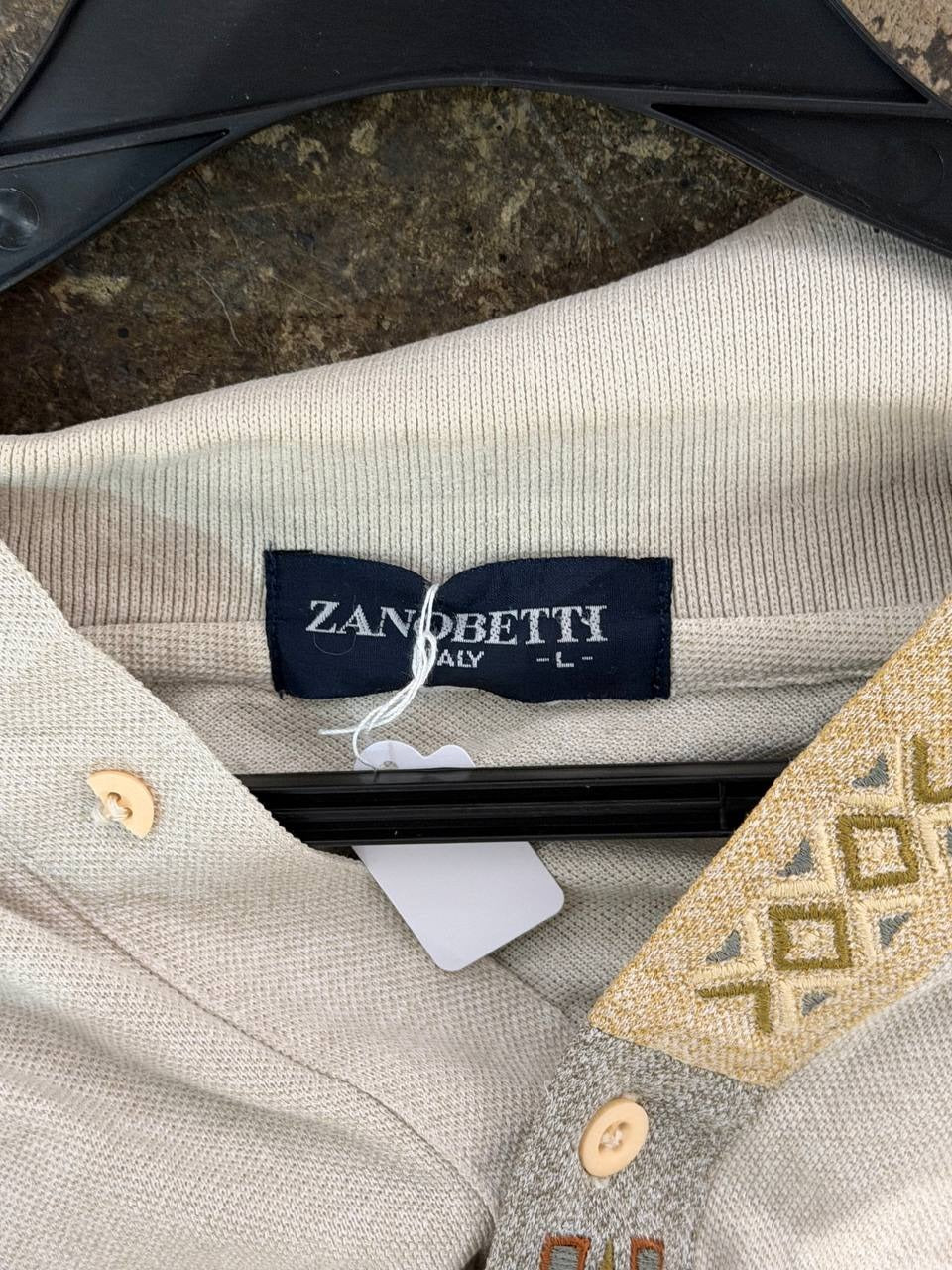 Zanibetti hooded top with embroidered design beige L
