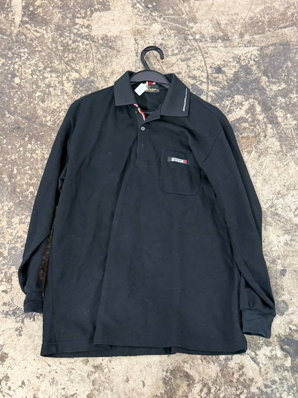 Dunlop Long Sleeve Polo Black L