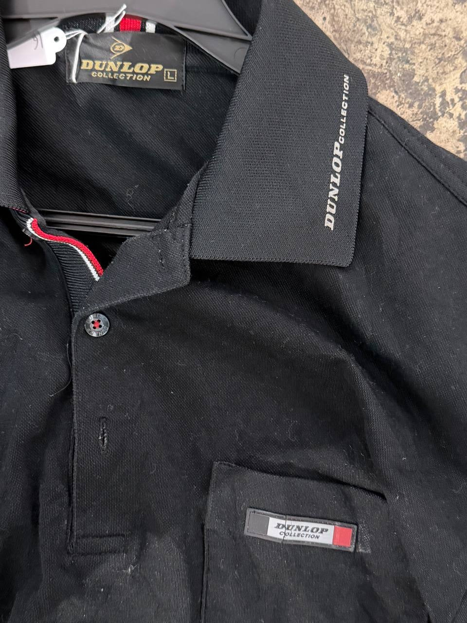 Dunlop Long Sleeve Polo Black L