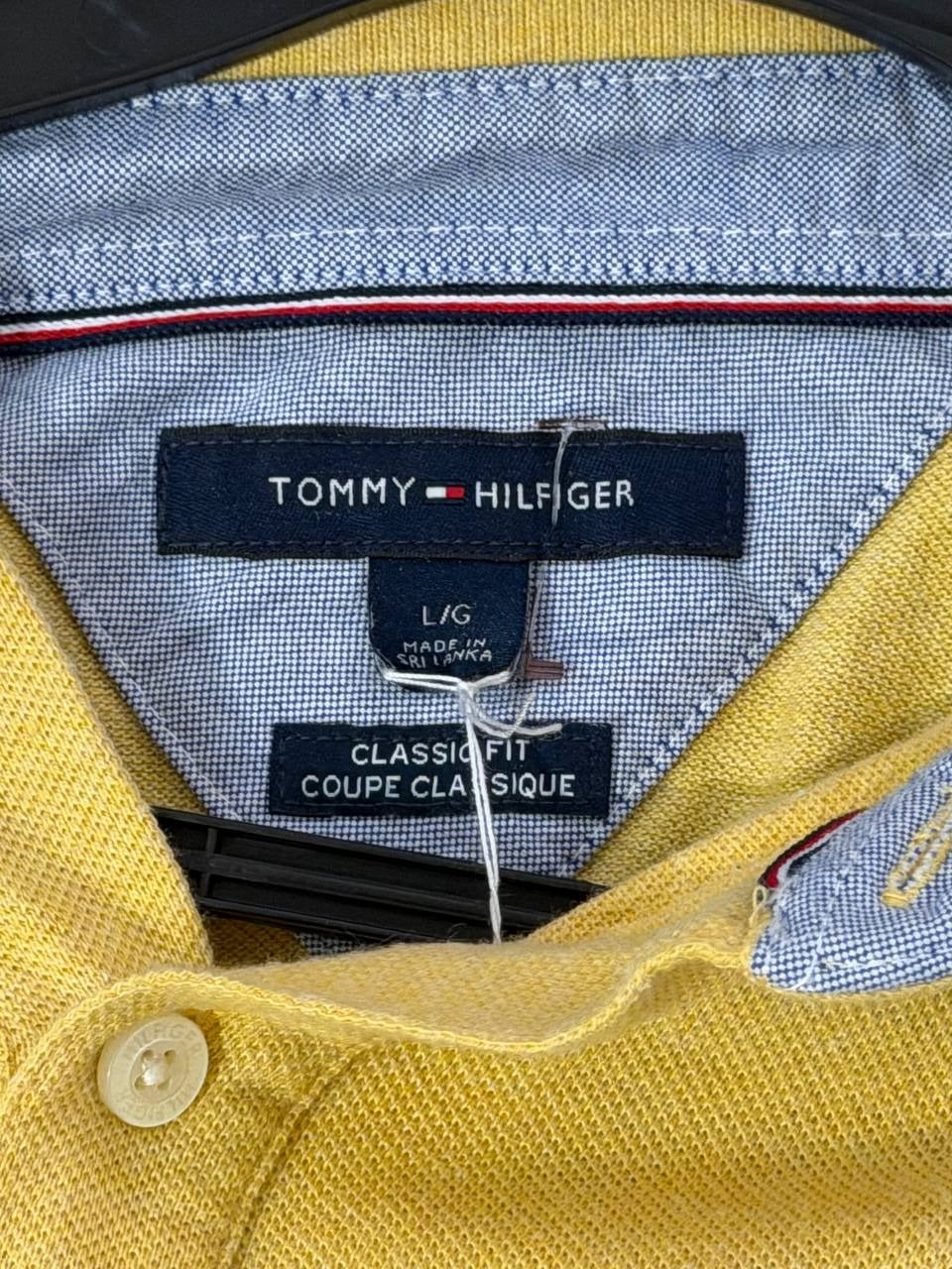 Tommy Hilfiger polo shirt classic fit yellow size L