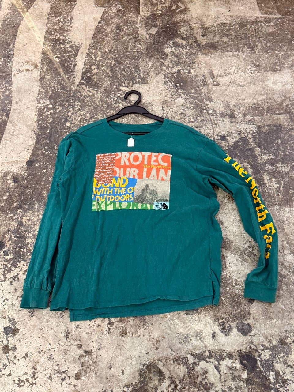 The North Face graphic long sleeve t-shirt teal M