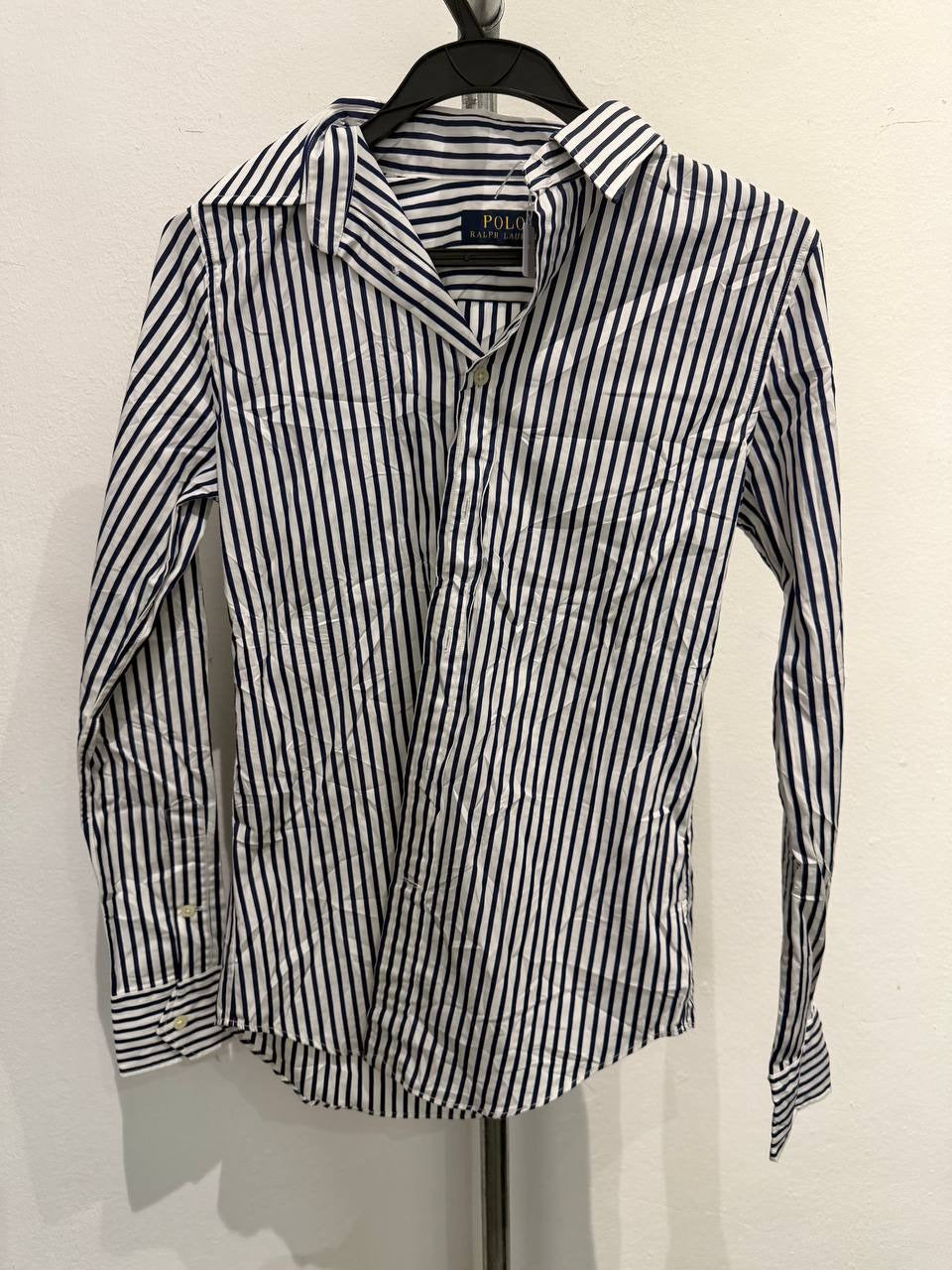 Polo Ralph Lauren button up shirt white and navy striped XS