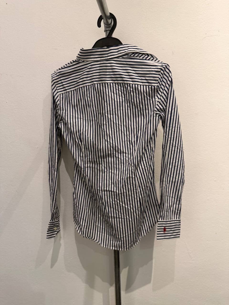 Polo Ralph Lauren button up shirt white and navy striped XS