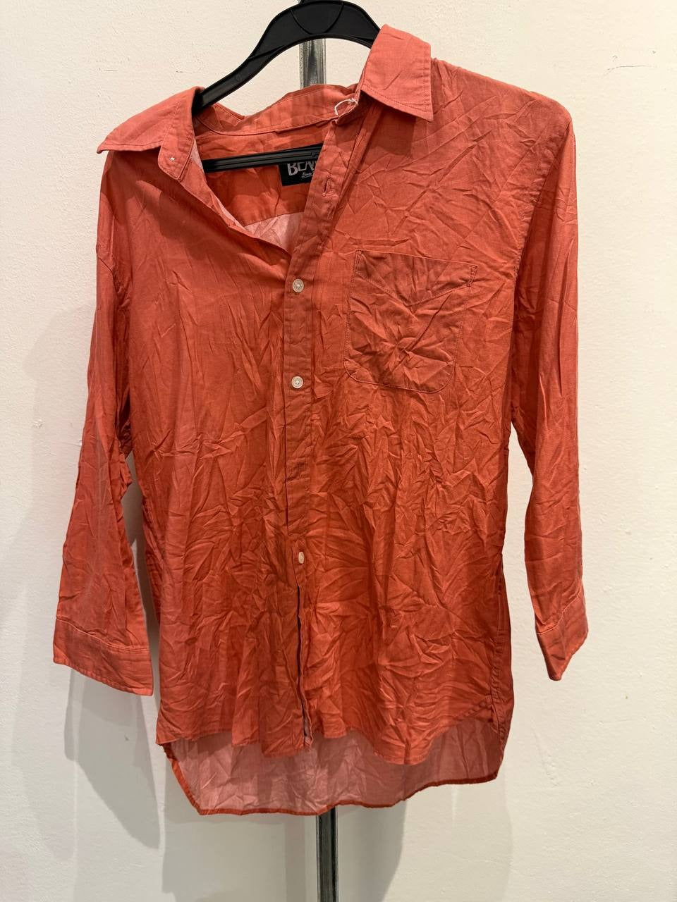 BEAMS casual button-up shirt coral M