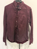 Rageblue polka dot button up shirt burgundy M