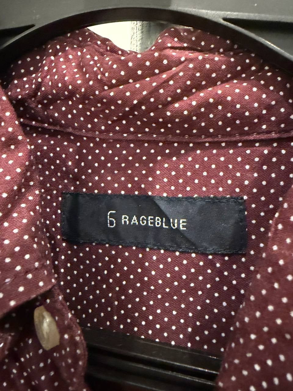 Rageblue polka dot button up shirt burgundy M
