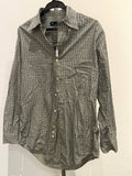 Brooks Brothers button-up shirt checkered green beige S