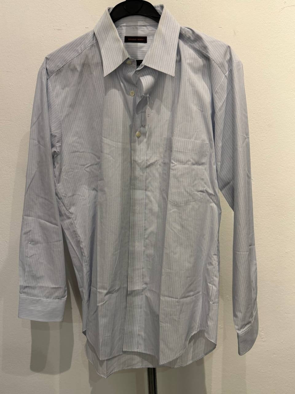 Journal Works button up shirt striped blue white M