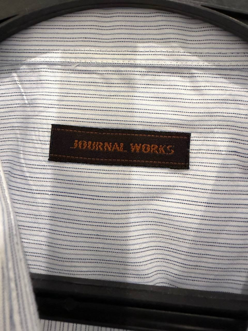Journal Works button up shirt striped blue white M