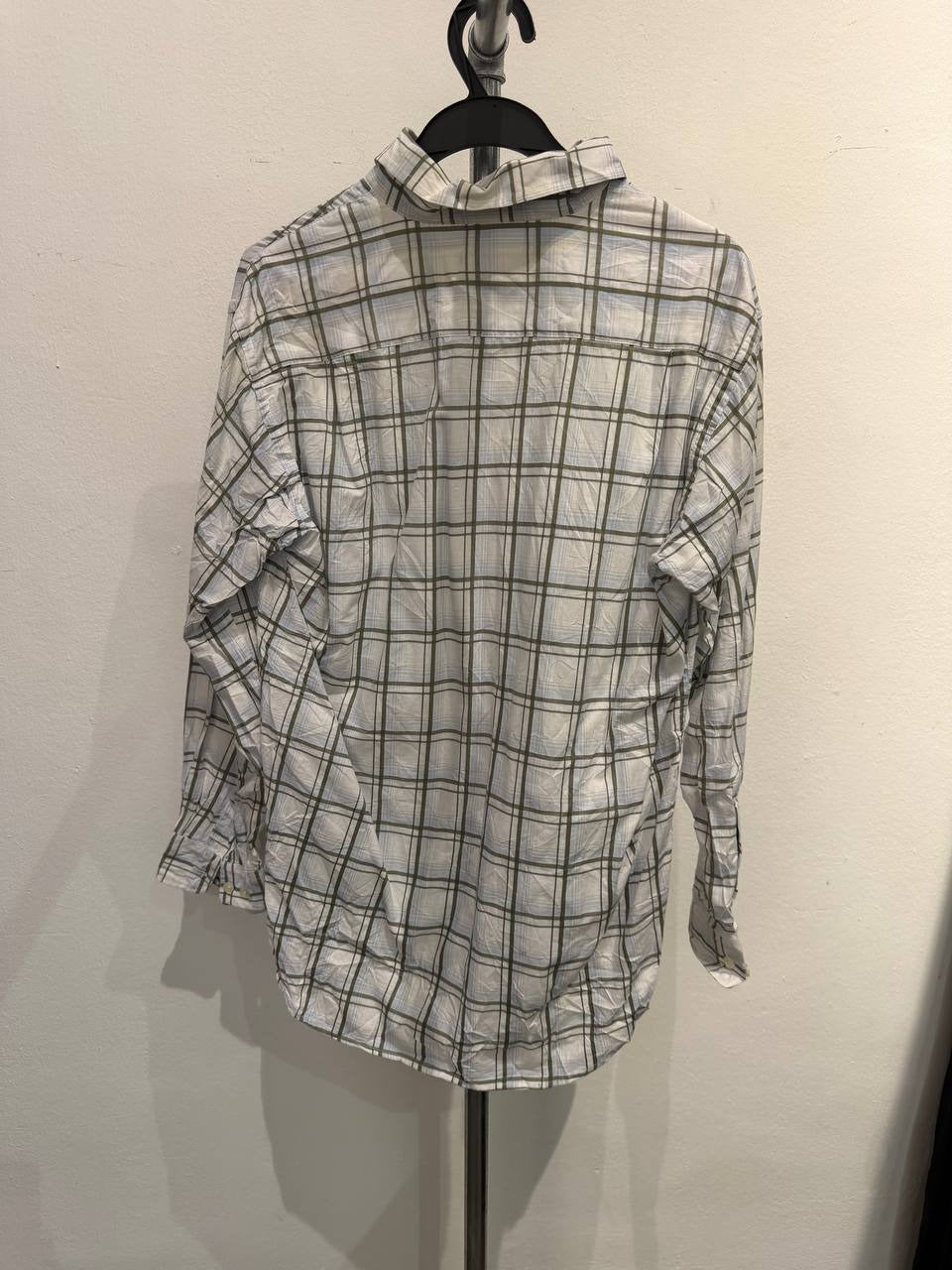 Fila button up shirt checkered white green M