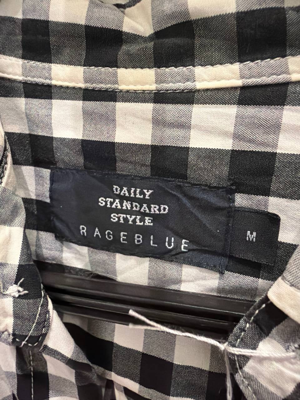 Rageblue Button Up Shirt Checkered Black White M