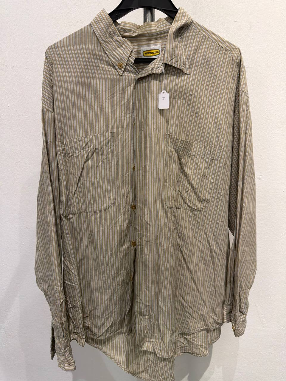 Intermezzo button up shirt striped beige XL
