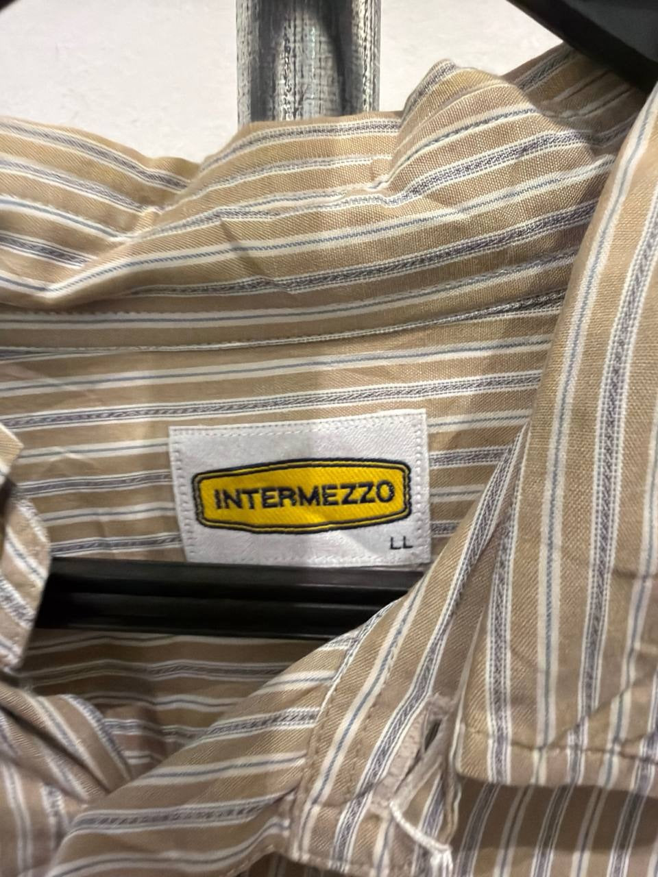 Intermezzo button up shirt striped beige XL