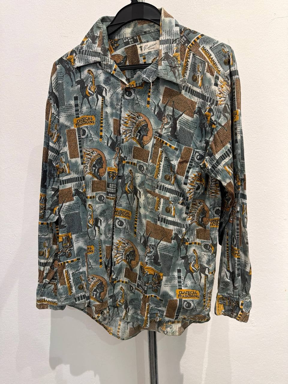 Reckless button up shirt graphic multi-colour M