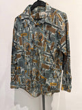 Reckless button up shirt graphic multi-colour M