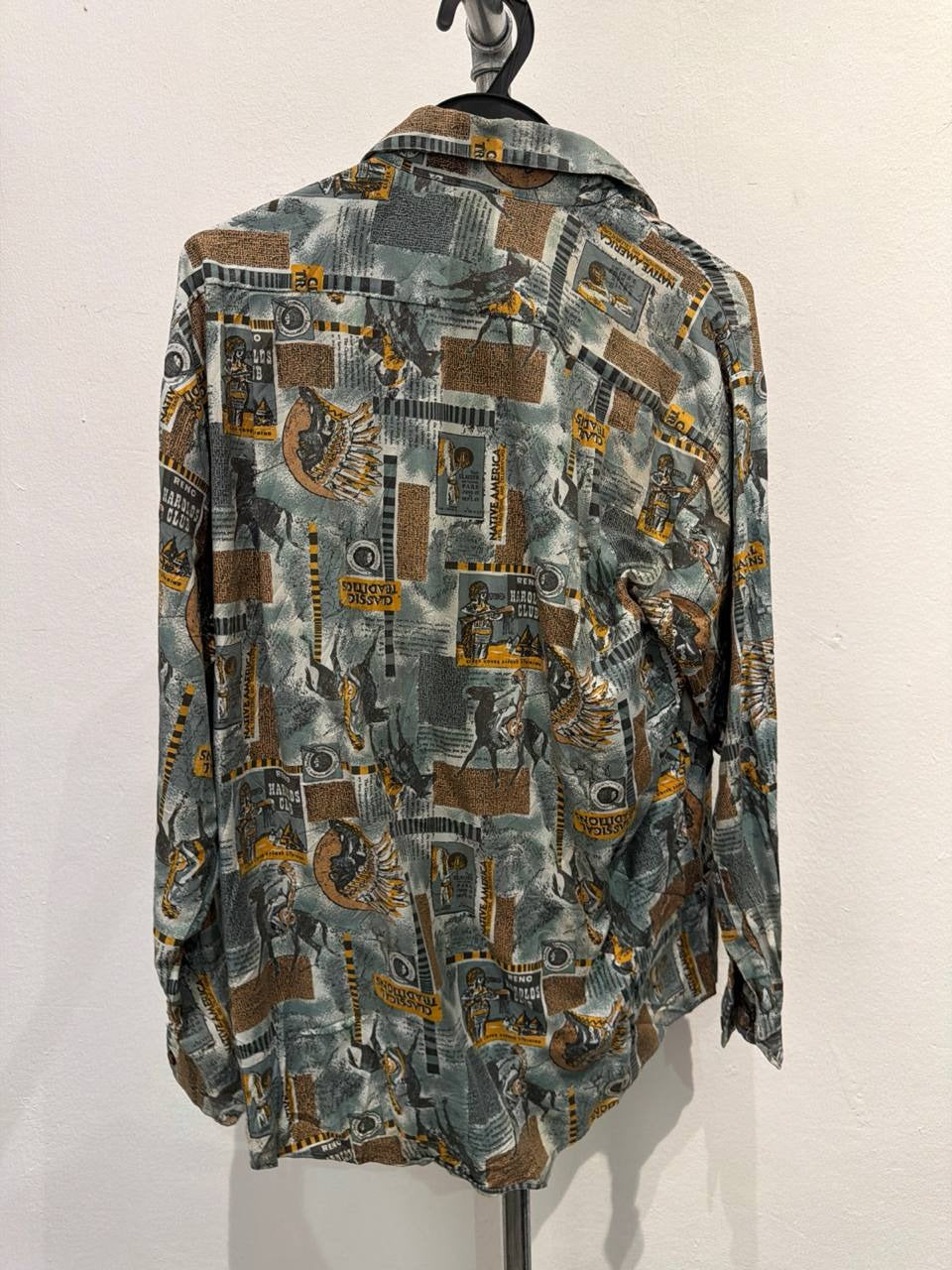 Reckless button up shirt graphic multi-colour M