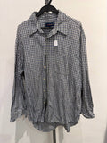 Morgan Wood button up shirt checkered design blue and white XL