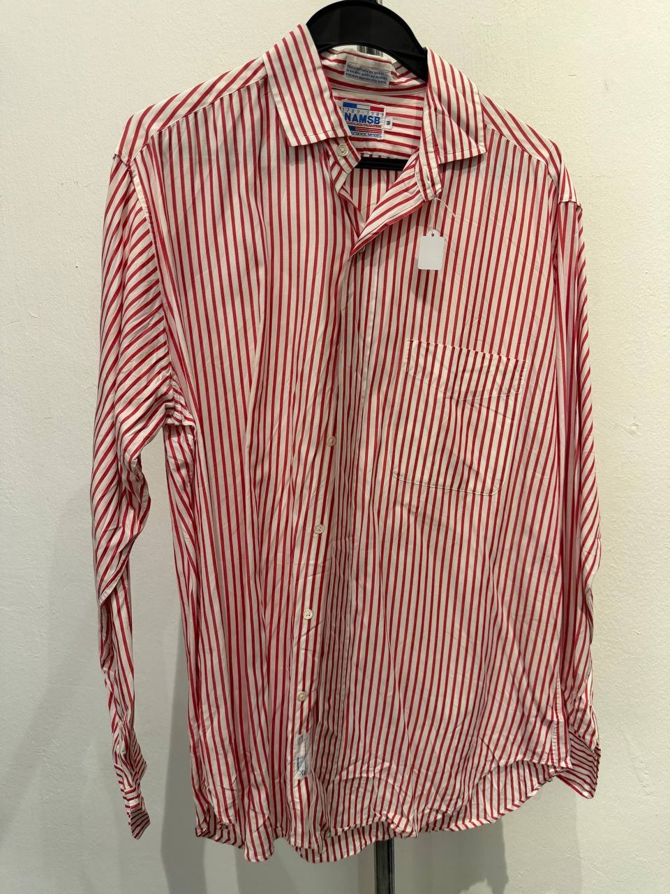 NAMSB button up shirt red and white stripes M