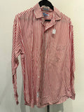 NAMSB button up shirt red and white stripes M