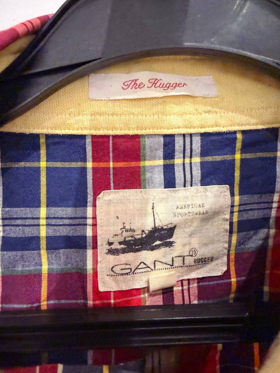 GANT Rugger plaid button up shirt red navy M