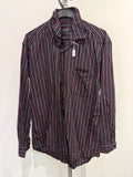 Louis Chavlon button up shirt navy and red stripes M