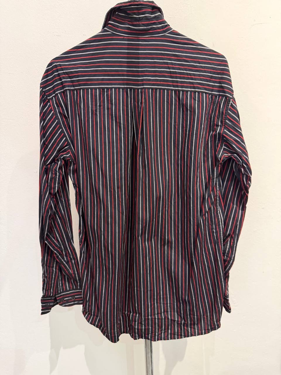 Louis Chavlon button up shirt navy and red stripes M