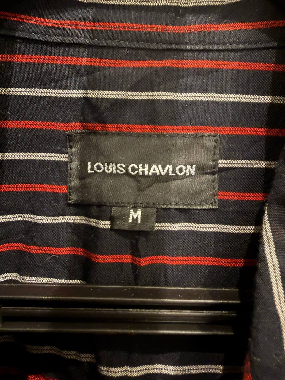 Louis Chavlon button up shirt navy and red stripes M