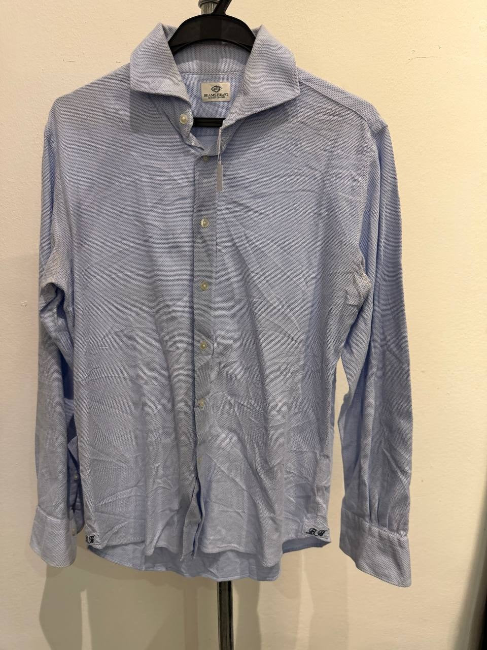 Beams Heart button-up shirt textured blue M