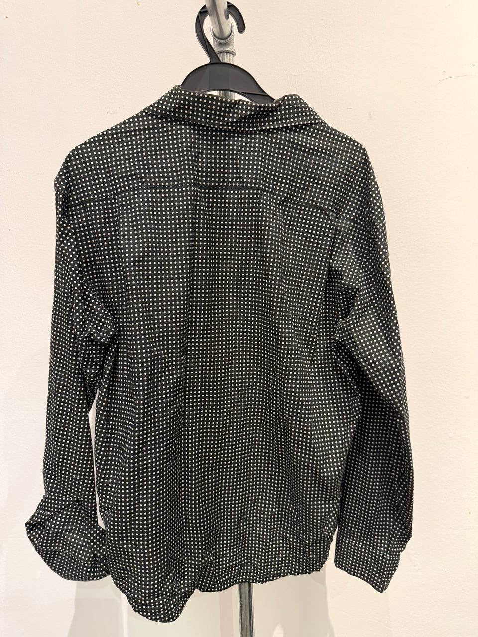 Junmen polka dot button up shirt black white L