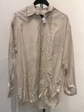 KT Pour Homme button up shirt striped design beige M