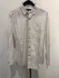 Rhythm of Life button up shirt polka dot pattern white L