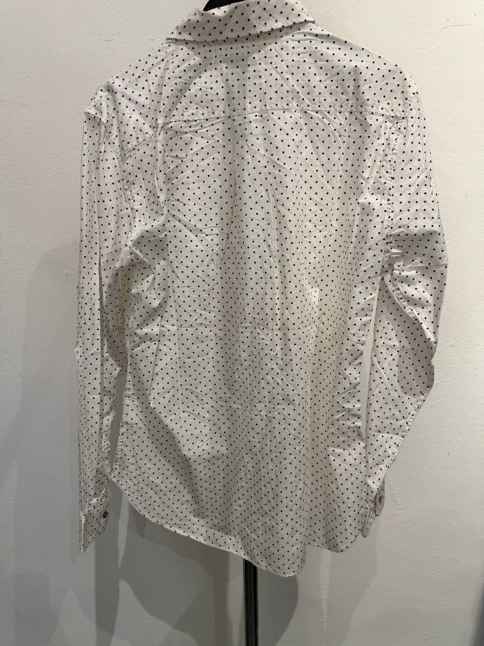 Rhythm of Life button up shirt polka dot pattern white L