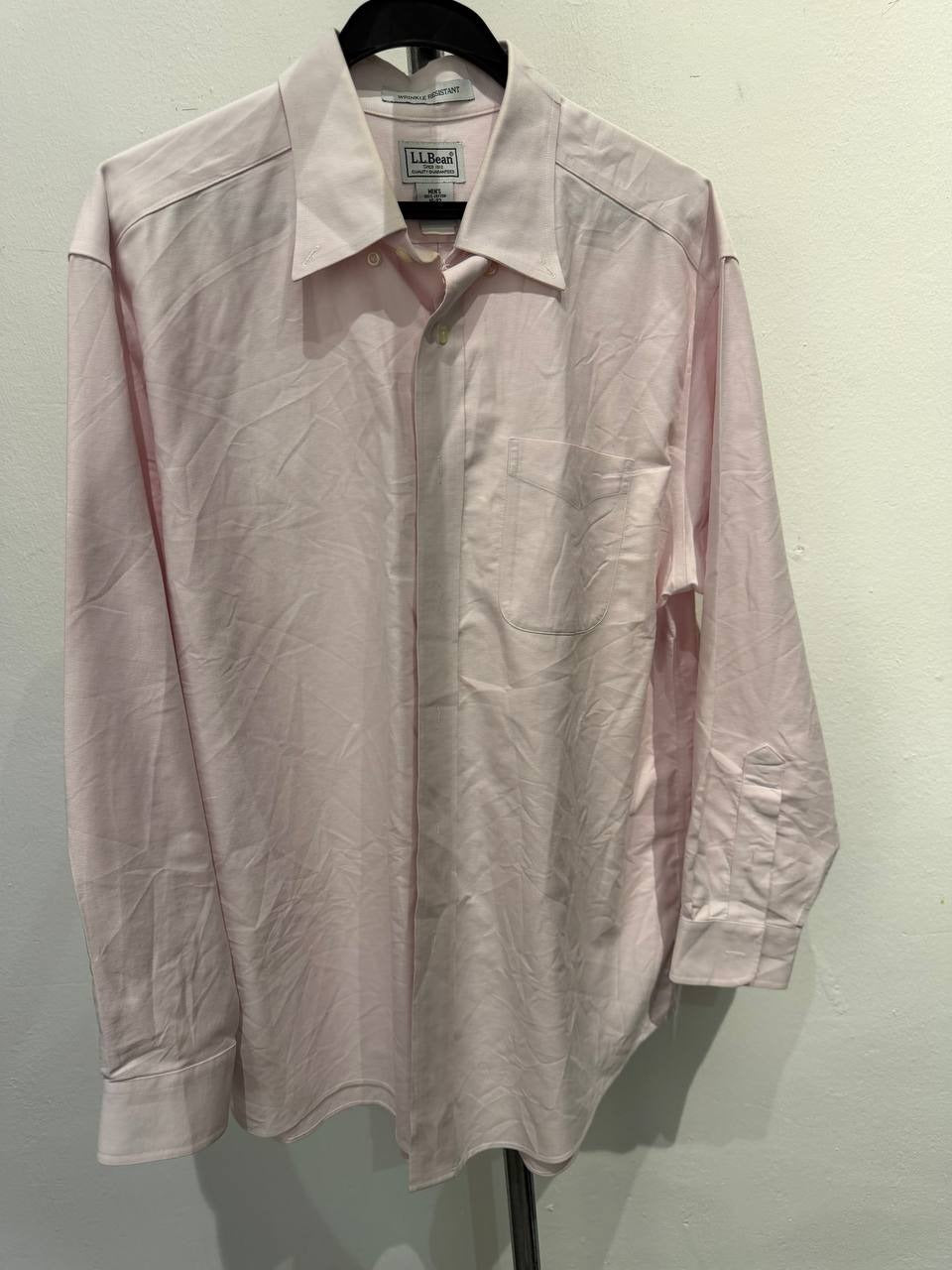L.L.Bean button up shirt wrinkle resistant pink L