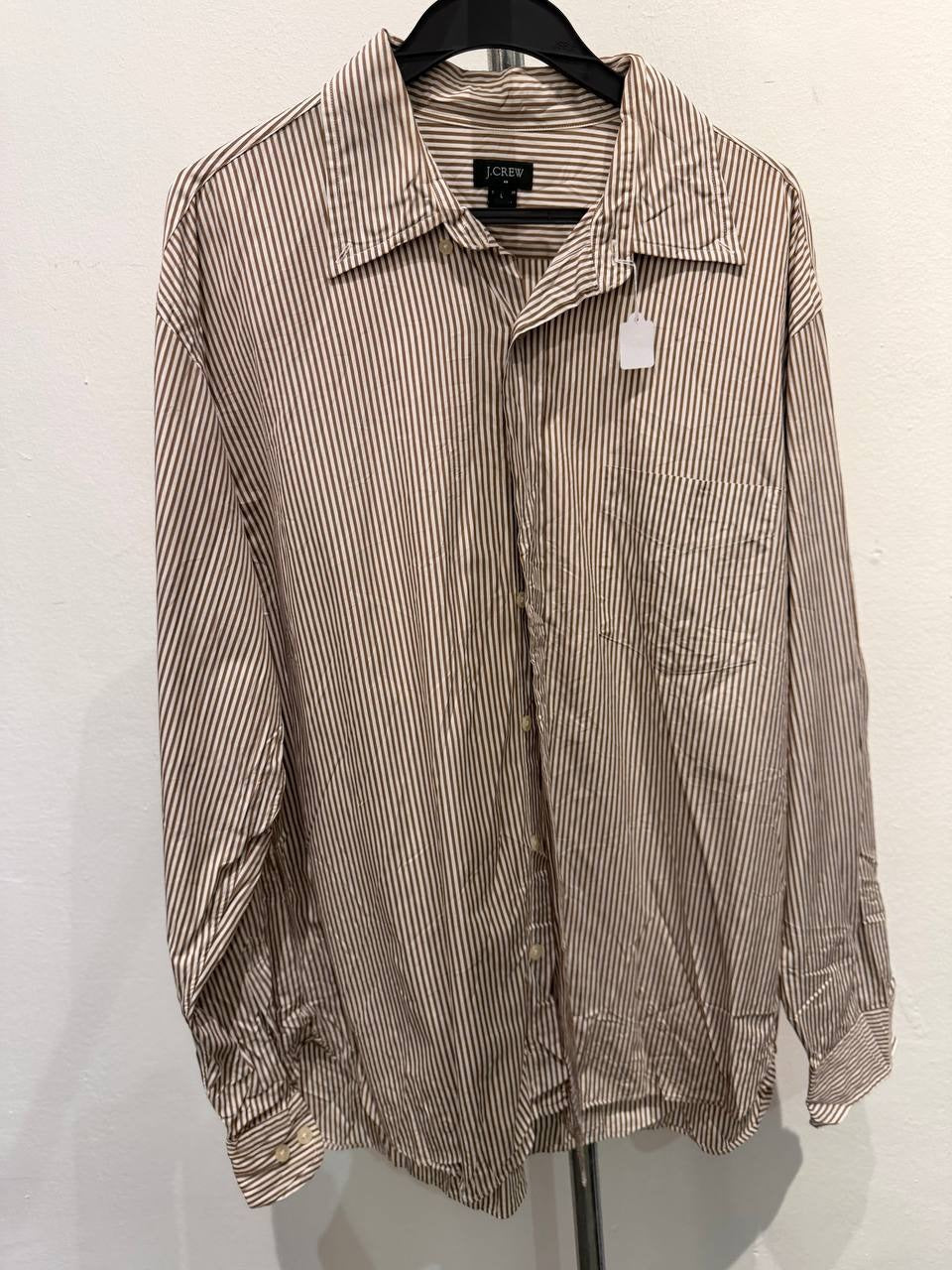 J.Crew button up shirt striped brown cream L