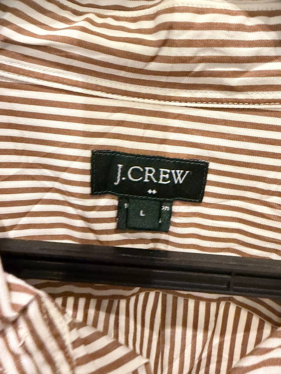 J.Crew button up shirt striped brown cream L