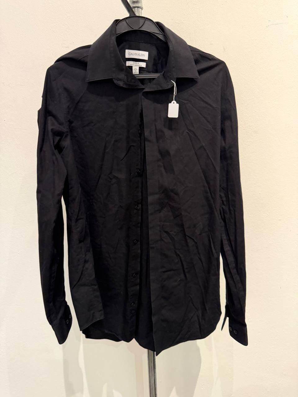 Calvin Klein Shirt Slim Fit Herringbone Black M