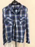 Wrangler button up shirt plaid blue large